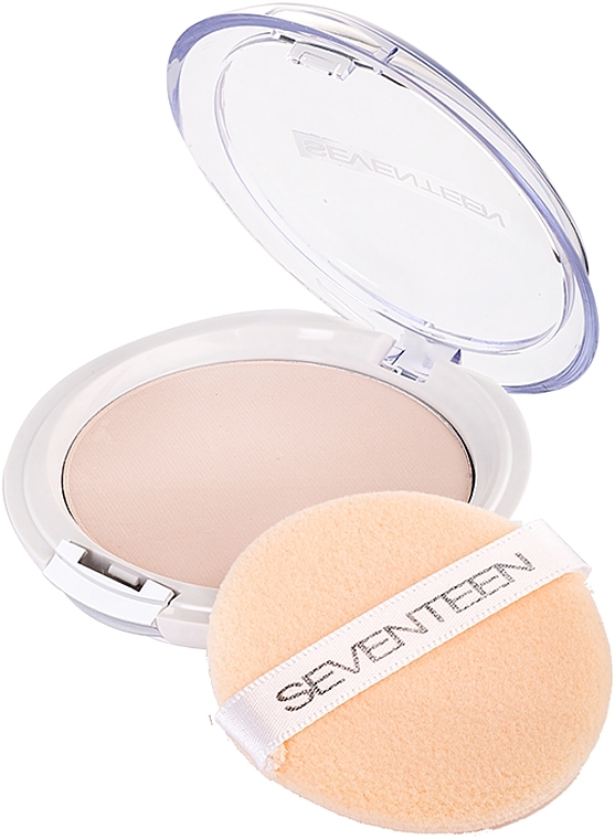 Compact Powder "Aloe Vera" - Seventeen Natural Silky Transparent Compact Powder (02 -Light Beige) — photo N1