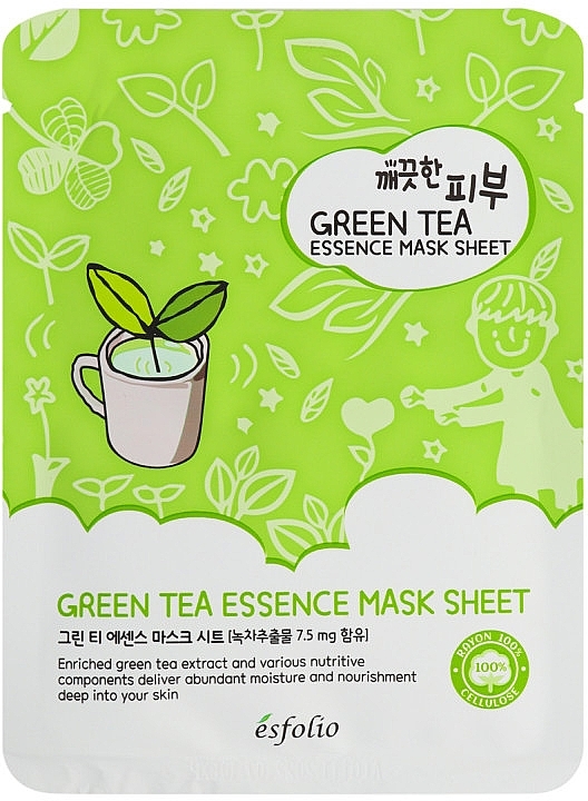 Green Tea Sheet Mask - Esfolio Pure Skin Green Tea Essence Sheet Mask — photo N1