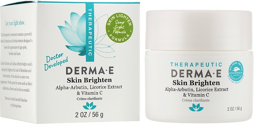 Zinc Brightening Face Cream - Derma E Therapeutic Topicals Skin Lighten Cream — photo N2