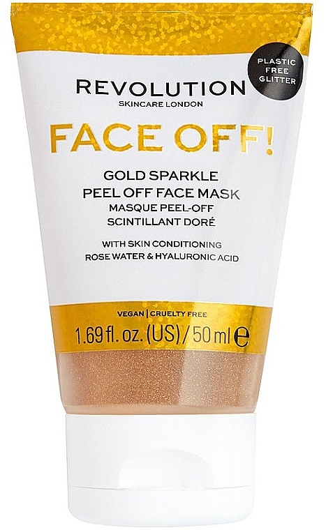 Peel Off Face Mask - Revolution Skincare Face Off! Gold Glitter Face Off Mask — photo N1