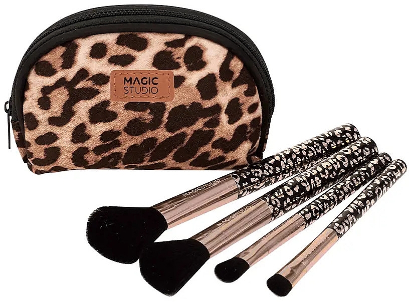 Makeup Brush Set, 4 pcs - Magic Studio Wild Safari Savage Brush Set	 — photo N2