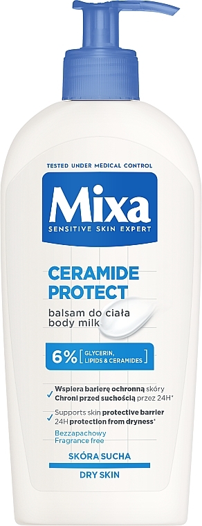 Intensely Moisturizing Ceramide Body Lotion for Dry Skin - Mixa Ceramide Protect Body Milk — photo N1