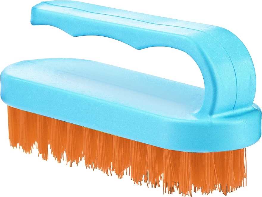 Small Hand & Nail Brush, blue and orange - LULA — photo N1