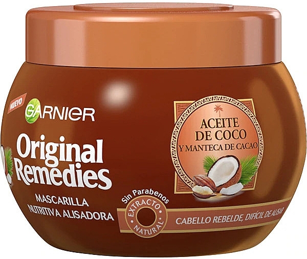 Coconut Nourishing Hair Straightening Mask - Garnier Original Remedies Nourishing Straightening Hair Mask With Coconut  — photo N1