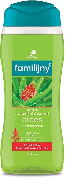 Oily Hair Shampoo - Pollena Savona Familijny Aloe & Vitamins Shampoo — photo N3