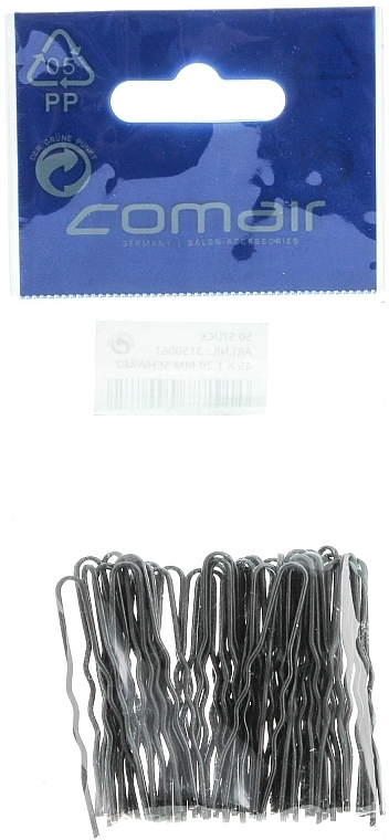 Thick Hair Pins, black, 45 mm - Comair — photo N1