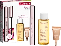 Set - Clarins Wonder Perfect Mascara 4D Set (mascara/8ml + oil/50ml + eye/balm/3ml) — photo N1