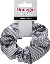 Fragrances, Perfumes, Cosmetics Elastic Hair Band, FA-5616, grey with white stripes - Donegal