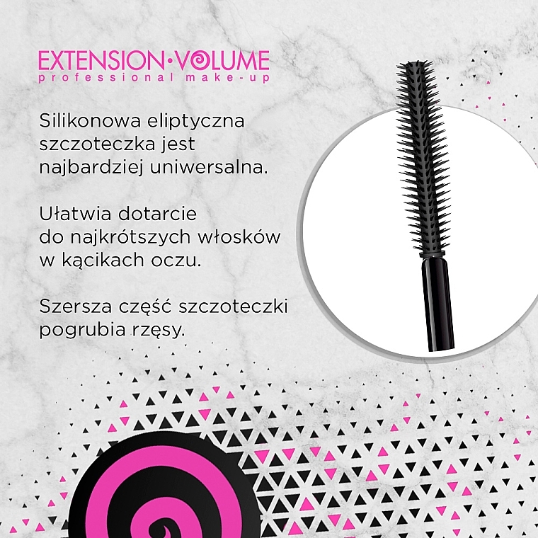 Lash Mascara - Eveline Cosmetics Extension Volume Professional False Definition&Deep Carbon Mascara — photo N3