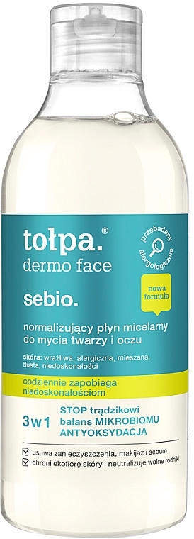 Normalizing Face & Eye Micellar Water - Tolpa Dermo Face Normalising Micellar Water — photo N1