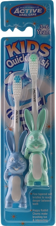 Kids Toothbrush, 3-6 years, green + blue - Beauty Formulas Active Oral Care — photo N1