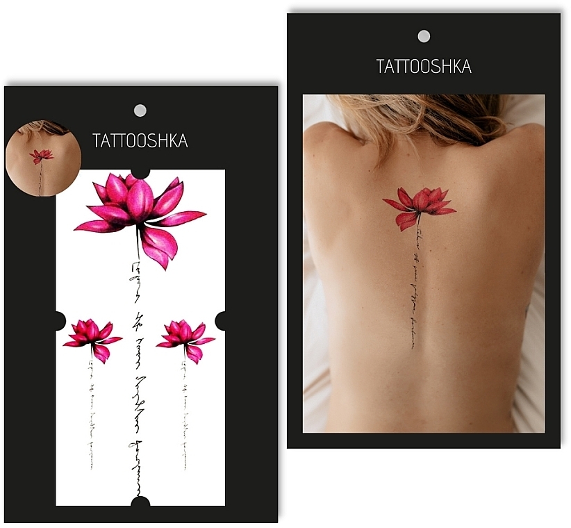 Temporary Tattoo 'Color Lotus' - Tattooshka — photo N1