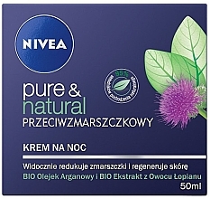 Fragrances, Perfumes, Cosmetics Anti-Wrinkle Night Cream - NIVEA Pure & Natural Anti-Wrinkle Night Cream