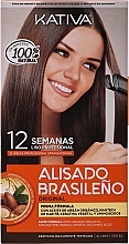 Fragrances, Perfumes, Cosmetics Keratin Smoothing Hair Set - Kativa Alisado Brasileno Con Glyoxylic & Keratina Vegetal Kit (shm/15ml + mask/150ml + shm/30ml + cond/30ml)
