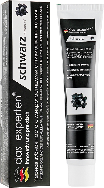 Black Whitening Toothpaste with Charcoal Particles - Das Experten Schwarz — photo N1