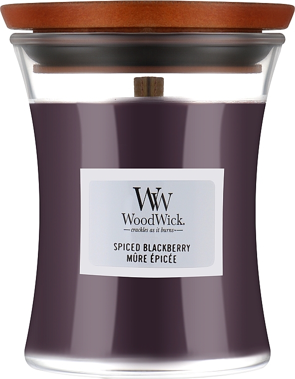 Scented Candle in Glass - WoodWick Hourglass Candle Spiced Blackberry — photo N5