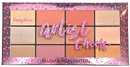 Fragrances, Perfumes, Cosmetics Blush & Illuminator Palette - Ruby Rose Artist Cheek Blush Palette