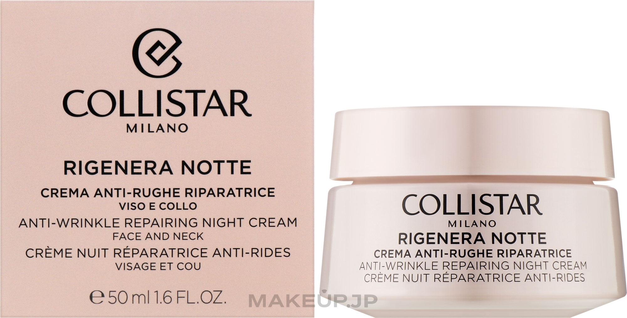 Face & Neck Night Cream - Collistar Rigenera Anti-Wrinkle Repairing Night Cream — photo 50 ml