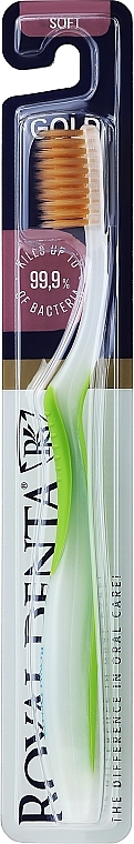 Soft Toothbrush with Gold Nanoparticles, green - Royal Denta Gold Sof Toothbrush — photo N1