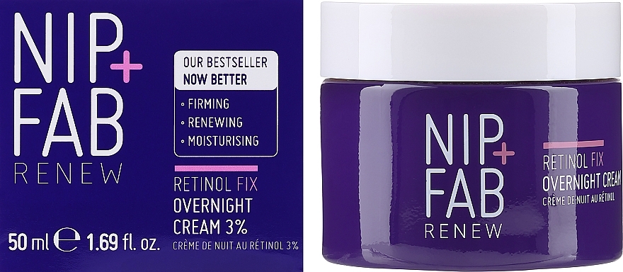 Rejuvenating Night Face Cream with 3% Retinol - NIP + FAB Retinol Fix Overnight Cream 3% — photo N3
