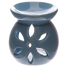 Fragrances, Perfumes, Cosmetics Ceramic Aroma Lamp 'Flower', blue - Home Nature