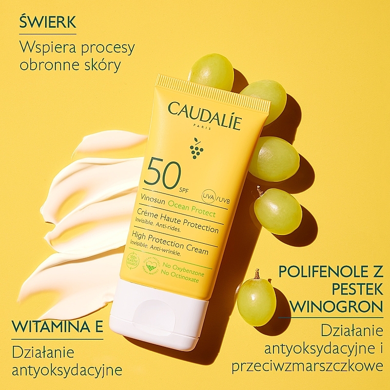 Sunscreen SPF50 - Caudalie Vinosun High Protection Cream SPF50 — photo N5