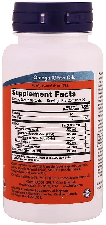 Krill Oil & Coenzyme Q10 - Now Foods Krill & CoQ10 — photo N2