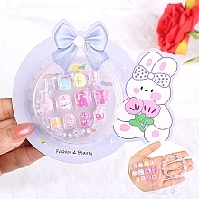 Self-Adhesive 5D Nails for Kids with Bracelet, 934 Bunny, 12 pcs - Deni Carte Tipsy Kids — photo N2