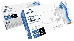 Fragrances, Perfumes, Cosmetics Powder-Free Nitrile gloves, Size L, Dark Blue, Pack of 100 - Intco