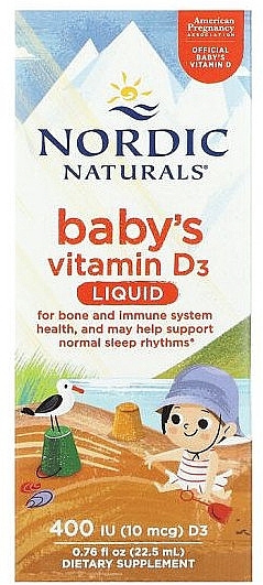 Baby's Vitamin D3 Liquid 400 ME - Nordic Naturals Baby's Vitamin D3 Liquid 400 IU — photo N2