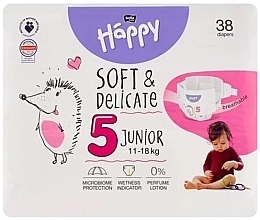 Fragrances, Perfumes, Cosmetics Baby Diapers 11-18 kg, size 5 Junior, 38 pcs - Bella Baby Happy Soft & Delicate