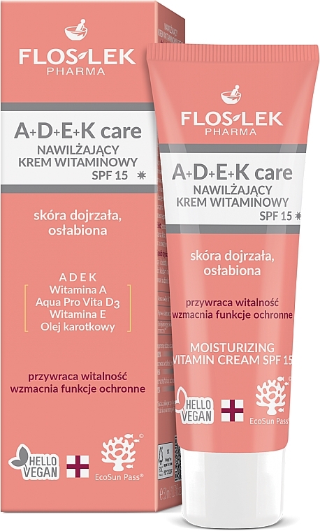 Moisturising Vitamin Cream - Floslek A+D+E+K Care Moisturizing Vitamin Cream SPF 15 — photo N1