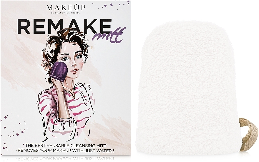 Makeup Remover Glove, milky "ReMake" - MAKEUP — photo N1