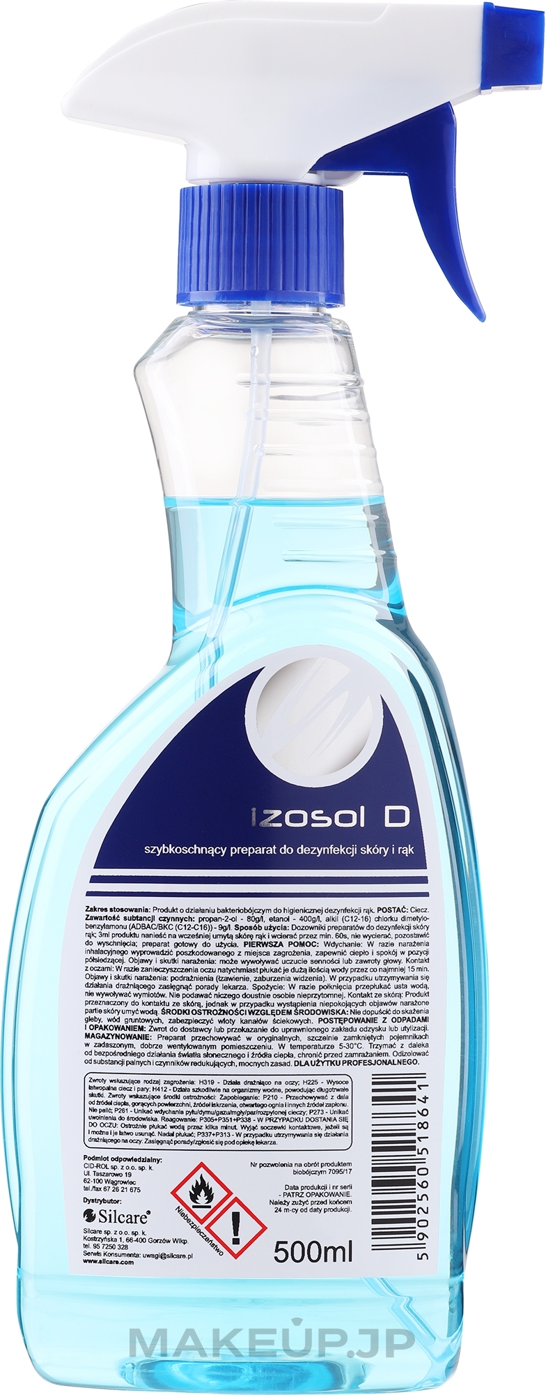 Desinfectant Hand Spray - Silcare Izosol Disinfectant Spray Hand Skin — photo 500 ml