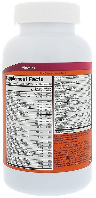 Multivitamins, 240 capsules - Now Foods Special Two Multi Vitamin — photo N3