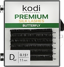 Butterfly Green D 0.15 False Eyelashes (6 rows: 11 mm) - Kodi Professional — photo N1