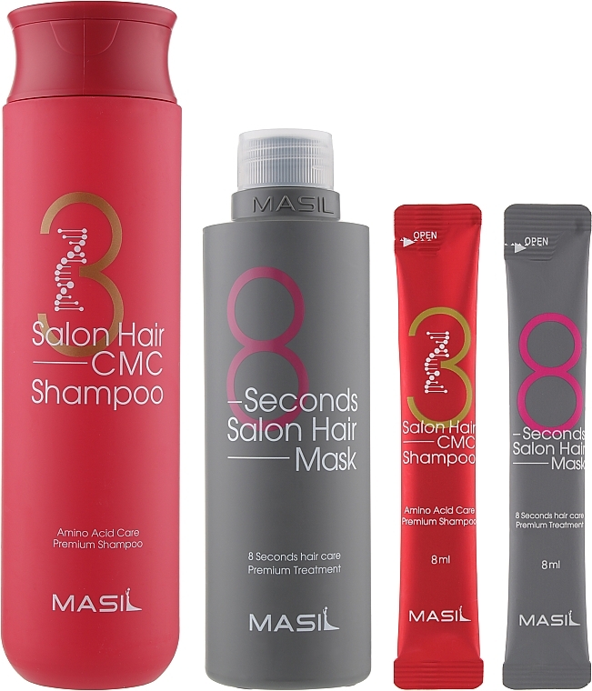 Set - Masil 8 Seconds Salon Hair Set (mask/200ml + mask/8ml + shm/300ml + shm/8ml ) — photo N3