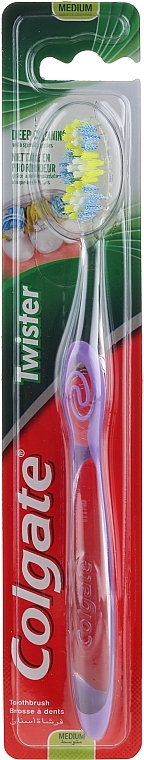 Toothbrush, medium, 24262, purple - Colgate Twister Medium Toothbrush — photo N1