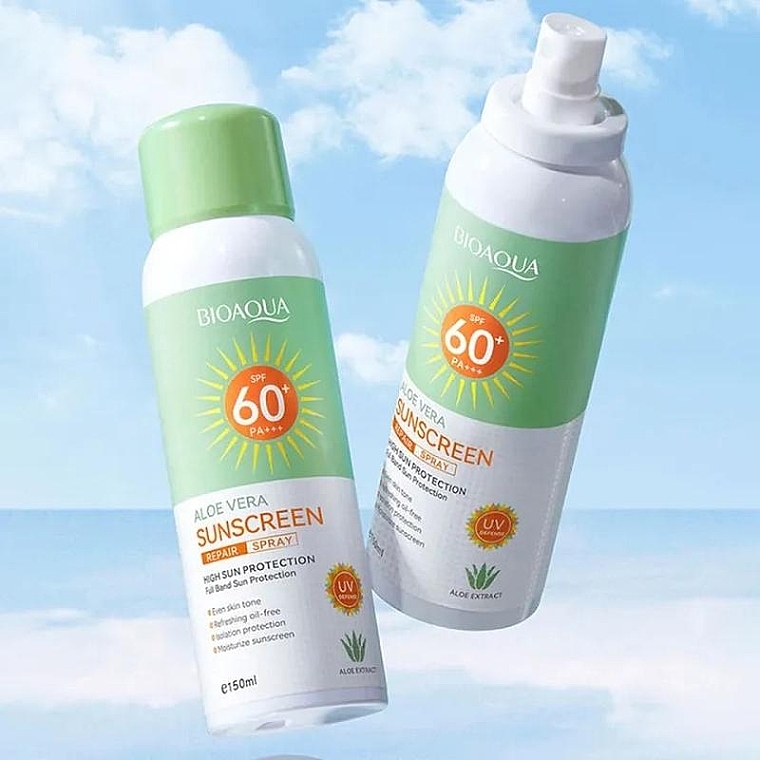 Aloe Vera Sunscreen Spray - Bioaqua Aloe Vera Sunscreen Repair Spray SPF60+ — photo N2