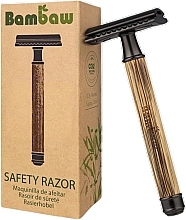 Fragrances, Perfumes, Cosmetics Reusable Razor with Bamboo Handle & Refill Blade - Bambaw Bamboo Safety Razor Slim Dark