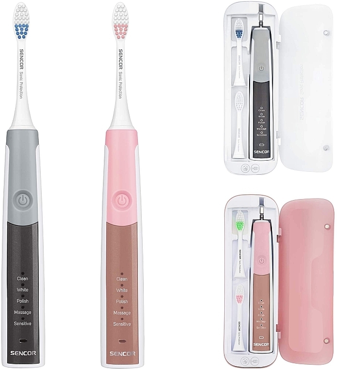 Ultrasonic toothbrush set - Sencor SOC 2271SR Couple Set (tooth/br/2pcs) — photo N1