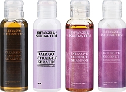 Set - Brazil Hair Go Straight Start Set (shmp/100ml + keratin/100ml + shmp/100ml + cond/100ml) — photo N1