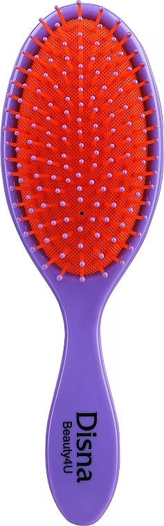 Oval Hair Brush with Nylon Bristles & Pins, 22 cm, purple - Disna Beauty4U — photo N1