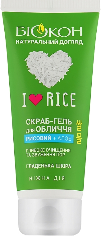 Facial Scrub Gel "I Love Rice" - Biokon — photo N1