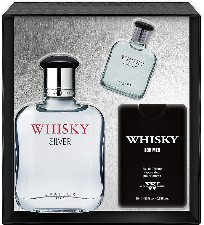 Evaflor Whisky Silver - Set (edt/100ml + edt/20ml + edt/10ml) — photo N1