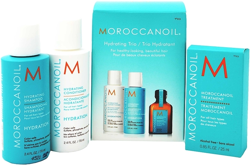 Set - Moroccanoil Hydrating Trio (shm/70ml + cond/70ml + treat/25ml) — photo N1