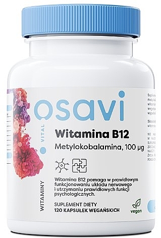 Capsules "Vitamin B12 100 mcg" - Osavi Vitamin B12 (Methylcobalamin) 100 Mcg — photo N2