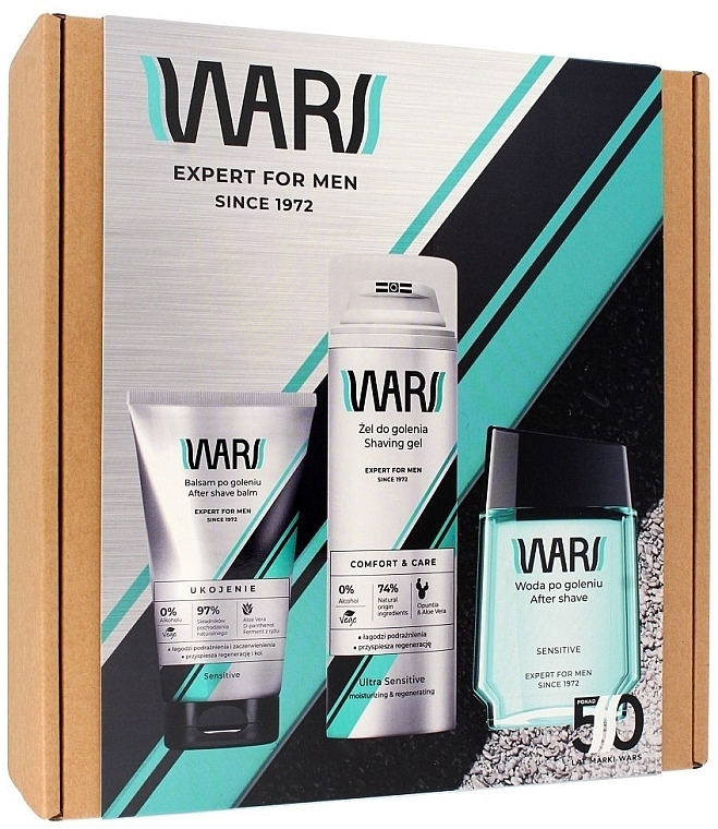 Set - Wars Expert For Men Sensitive (ash/90ml + ash/b/125ml + gel/200ml) — photo N1