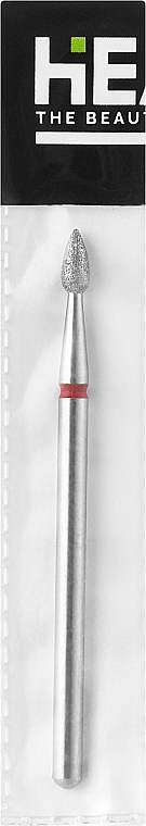 Nail File Drill Bit, bullet, 2,3 mm, red - Head The Beauty Tools — photo N1