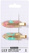 Fragrances, Perfumes, Cosmetics Hair Clip Set, 2 pcs. - Sister Young Lily Pink Green